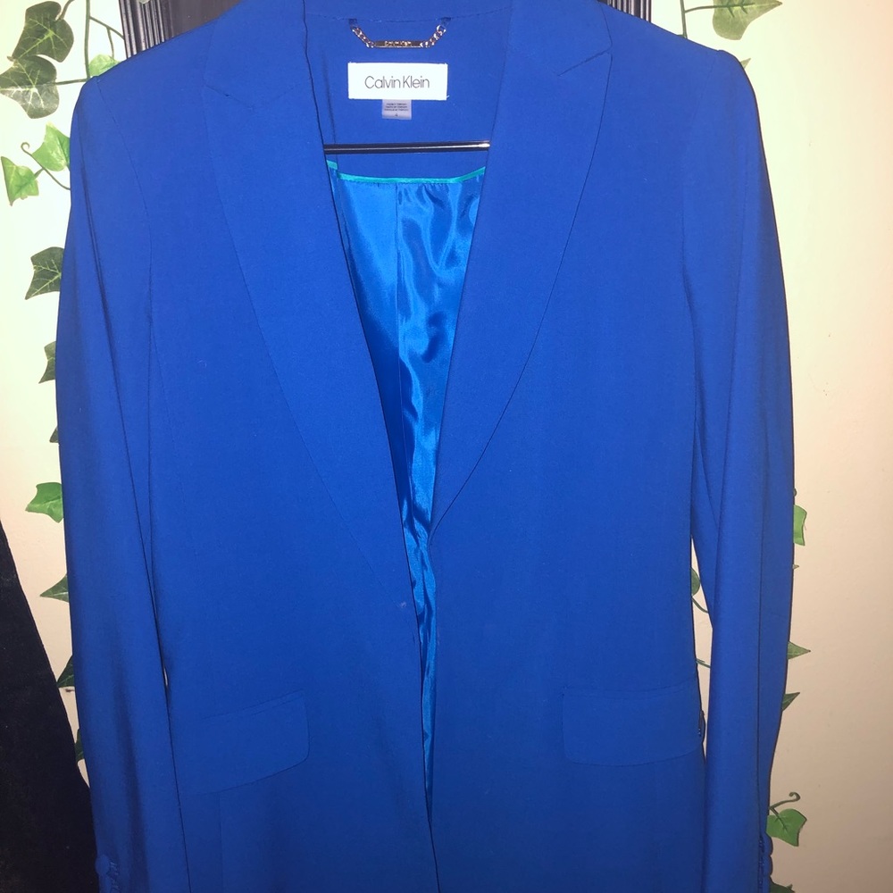 Size 4 Calvin Klein Blazer bright blue